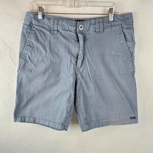 ONeill Shorts Men Size 34 Blue Gray Chino Khaki Standard Fit Stretch Casual Surf